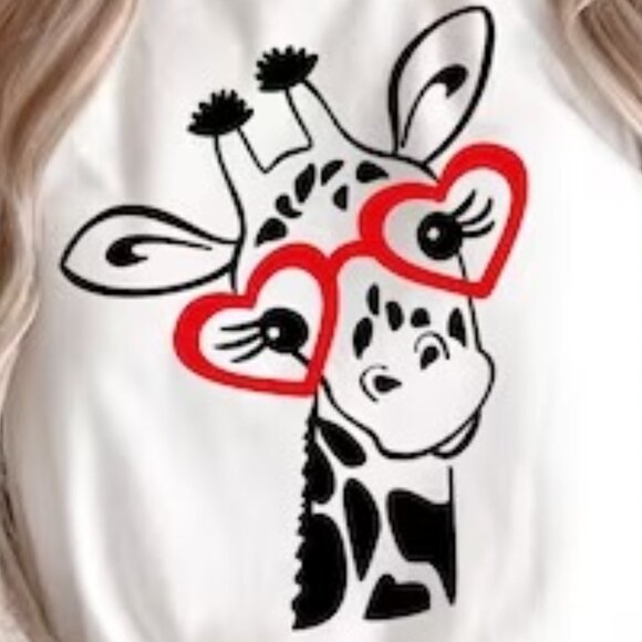 Valentine's Day Shirt, Giraffe Shirt, Cute Valentine Shirt - Picture 2 of 5